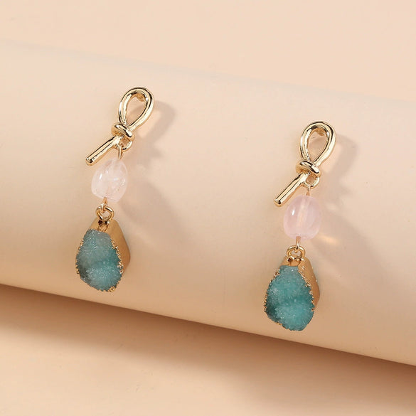 Women's Irregular Resin And Alloy Earrings With Electroplated Multi Element Fashion Design Statement Jewelry