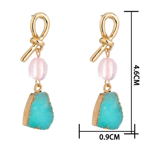 Women's Irregular Resin And Alloy Earrings With Electroplated Multi Element Fashion Design Statement Jewelry