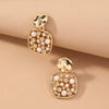 Women's Irregular Resin And Alloy Earrings With Electroplated Multi Element Fashion Design Statement Jewelry