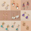 Women's Irregular Resin And Alloy Earrings With Electroplated Multi Element Fashion Design Statement Jewelry