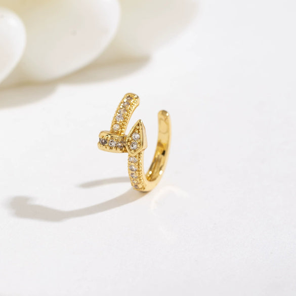 Women's Jewelry Copper Geometric Ear Clip With Electroplating And Microinlaid Zirconium Retro Style