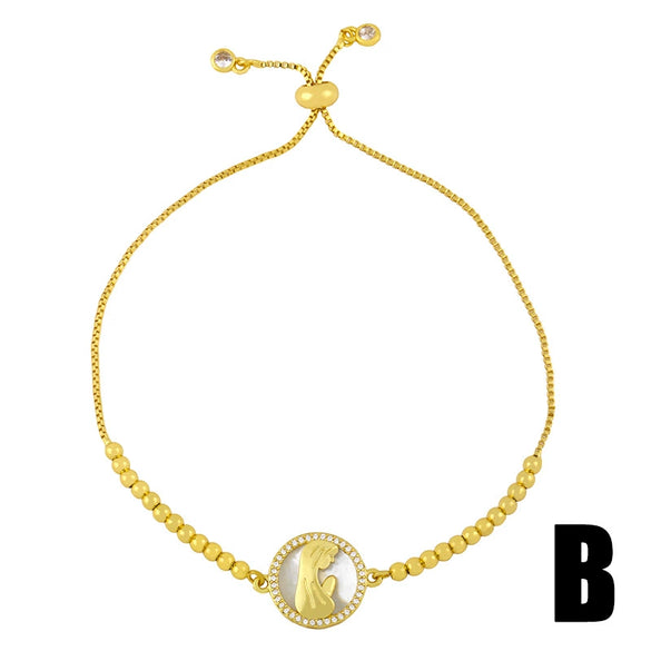 Women's Jewelry Copper Goldplated Artificial Gemstones And Semiprecious Stones Zircon Bracelet