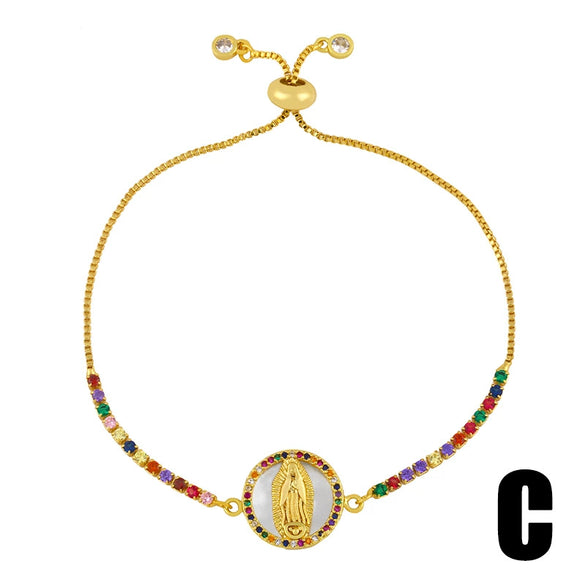 Women's Jewelry Copper Goldplated Artificial Gemstones And Semiprecious Stones Zircon Bracelet