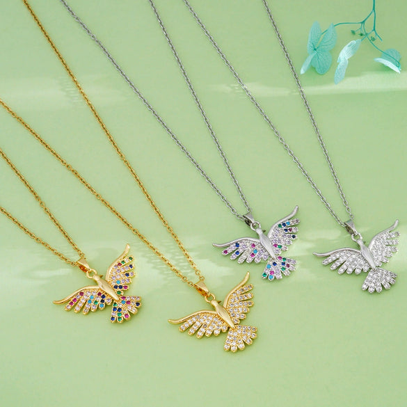 Women's Jewelry Copper Pendant Necklace With Angel Wings Animal Zodiac Pattern 18K Gold Plated Light Luxury Style