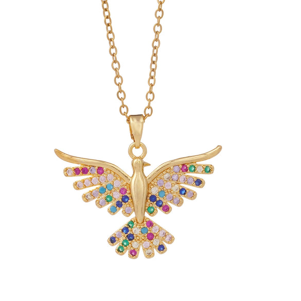 Women's Jewelry Copper Pendant Necklace With Angel Wings Animal Zodiac Pattern 18K Gold Plated Light Luxury Style