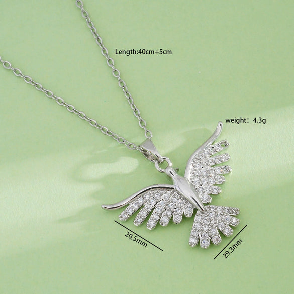 Women's Jewelry Copper Pendant Necklace With Angel Wings Animal Zodiac Pattern 18K Gold Plated Light Luxury Style
