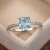 Women's Jewelry Copper Square Ring With Microinlaid Zircon And Sapphire Blue Diamond Natural Geometric Style