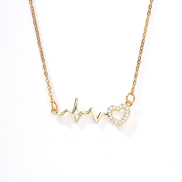 Women's Jewelry Copper Twisted Chain Electroplated Electrocardiogram Clavicle Chain Niche Small Waist Chain Simple Elegant Trendy