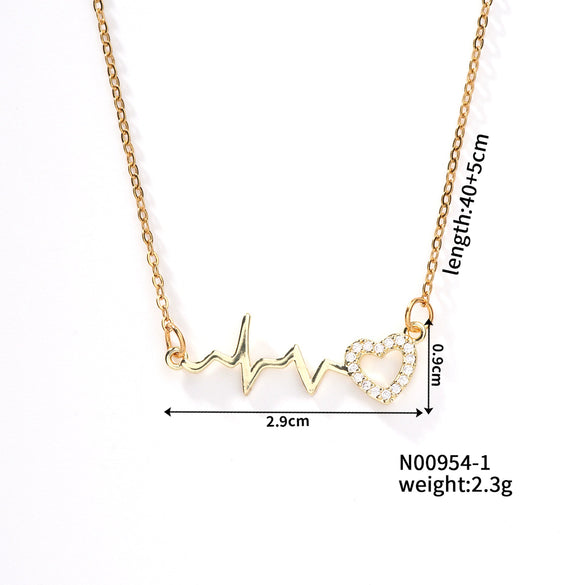 Women's Jewelry Copper Twisted Chain Electroplated Electrocardiogram Clavicle Chain Niche Small Waist Chain Simple Elegant Trendy