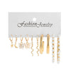 Women's Jewelry Crystal Alloy Flower Pattern Oil Butterfly Snake Pearl Earrings 5Piece Set With Electroplating