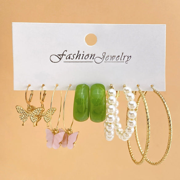 Women's Jewelry Crystal Alloy Retro Natural Style Butterfly Microinlay Earrings