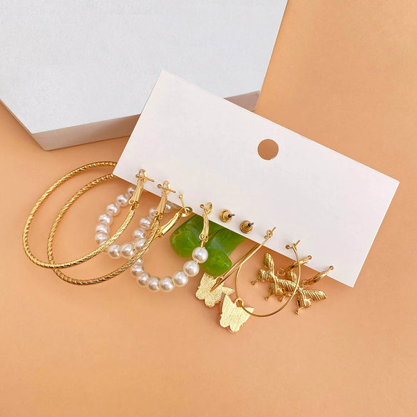 Women's Jewelry Crystal Alloy Retro Natural Style Butterfly Microinlay Earrings