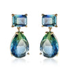 Women's Jewelry Earrings Pendant Set Copper Artificial Crystal Love Water Drop Bell Fashion Electroplating