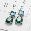Women's Jewelry Earrings Pendant Set Copper Artificial Crystal Love Water Drop Bell Fashion Electroplating