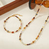 Women's Jewelry Egg Yolk Copper Geometric Handmade Necklace Bracelet Light Luxury Niche Woolen Chain