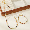 Women's Jewelry Egg Yolk Copper Geometric Handmade Necklace Bracelet Light Luxury Niche Woolen Chain