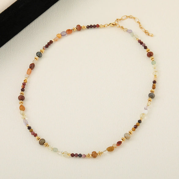 Women's Jewelry Egg Yolk Copper Geometric Handmade Necklace Bracelet Light Luxury Niche Woolen Chain