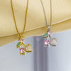 Women's Jewelry Fruit Pendant Necklace With Gemstone And Zircon On Copper O Chain Electroplated In Light Luxury Style