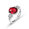 Women's Jewelry Geometric Sapphire Ring Inlaid With Colorful Ruby Emerald Copper Electroplating