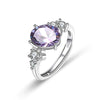 Women's Jewelry Geometric Sapphire Ring Inlaid With Colorful Ruby Emerald Copper Electroplating