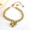 Women's Jewelry Gold Plated Balloon Az Letters Bracelet With Geometric Design And Electroplating Process