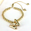 Women's Jewelry Gold Plated Balloon Az Letters Bracelet With Geometric Design And Electroplating Process