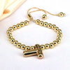 Women's Jewelry Gold Plated Balloon Az Letters Bracelet With Geometric Design And Electroplating Process