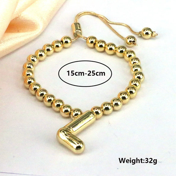 Women's Jewelry Gold Plated Balloon Az Letters Bracelet With Geometric Design And Electroplating Process
