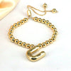 Women's Jewelry Gold Plated Balloon Az Letters Bracelet With Geometric Design And Electroplating Process