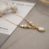 Women's Jewelry Long Necklace Pearl Baroque Handmade Geometric Sweater Chain Pendant Fashion Accessories