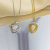 Women's Jewelry Necklace Copper Heart Pendant Mixed Gemstone Setting Electroplating O Word Chain Simple Light Luxury Highend