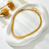 Women's Jewelry Necklace Titanium Steel Gold Plated Double Layer Stacked Chain Punk Hip Hop Style