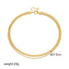 Women's Jewelry Necklace Titanium Steel Gold Plated Double Layer Stacked Chain Punk Hip Hop Style