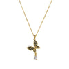 Women's Jewelry Pearl Oil Drop Butterfly Pendant Necklace Titanium Steel Copper Ochain With Diamond Animals Zodiac Design