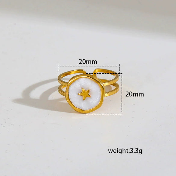 Women's Jewelry Ring 304 Stainless Steel Fashionable Heart Geometric Gold Plated