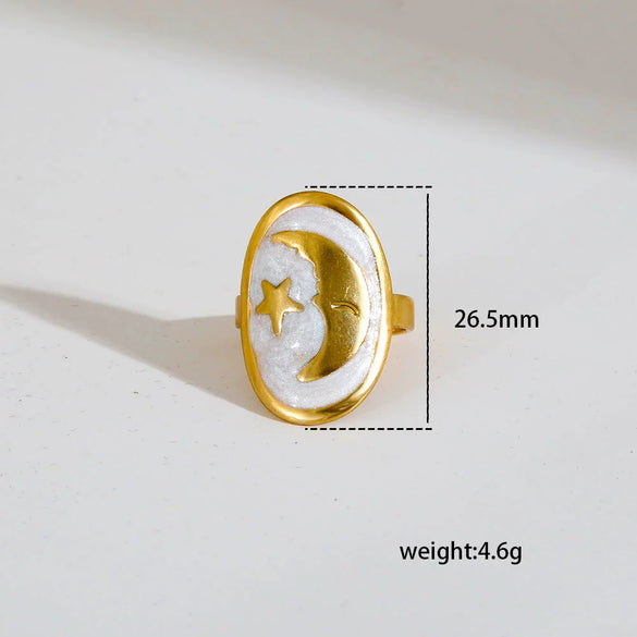 Women's Jewelry Ring 304 Stainless Steel Fashionable Heart Geometric Gold Plated
