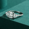 Women's Jewelry S925 Silver Square Geometric Classic Ring With Luxury Style And Seiko Design