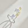 Women's Jewelry S925 Sterling Silver Geometric Ring Electroplated 8A Ice Flower Cut