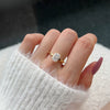 Women's Jewelry S925 Sterling Silver Geometric Ring Electroplated 8A Ice Flower Cut