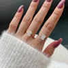 Women's Jewelry S925 Sterling Silver Geometric Ring Electroplated 8A Ice Flower Cut