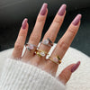 Women's Jewelry S925 Sterling Silver Oval Geometric Ring With 8A Zircon