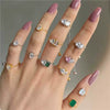 Women's Jewelry S925 Sterling Silver Prism Geometric Electroplated Fashion Allmatch Earrings Ring