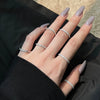 Women's Jewelry S925 Sterling Silver Ring Geometric Design Diamond Zircon Inlay Electroplating