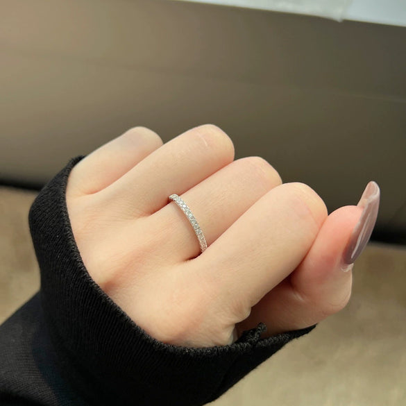 Women's Jewelry S925 Sterling Silver Ring Geometric Design Diamond Zircon Inlay Electroplating