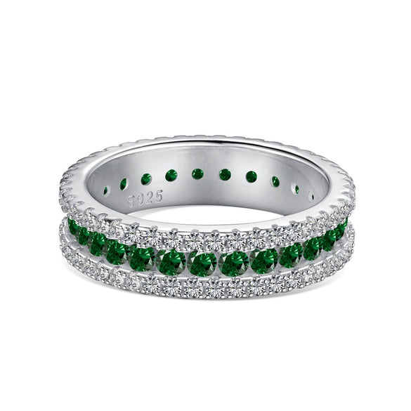 Women's Jewelry S925 Sterling Silver Ring Geometric Design Electroplated With Zircon