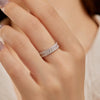 Women's Jewelry S925 Sterling Silver Ring Geometric Design Electroplated With Zircon
