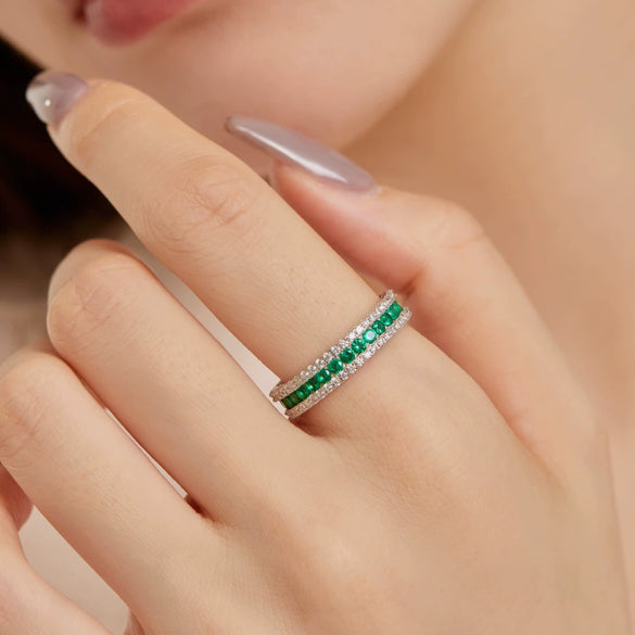 Women's Jewelry S925 Sterling Silver Ring Geometric Design Electroplated With Zircon