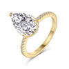 Women's Jewelry S925 Sterling Silver Water Drop Geometric Ring Electroplated
