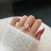 Women's Jewelry S925 Sterling Silver Water Drop Geometric Ring Electroplated
