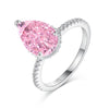 Women's Jewelry S925 Sterling Silver Water Drop Geometric Ring Electroplated